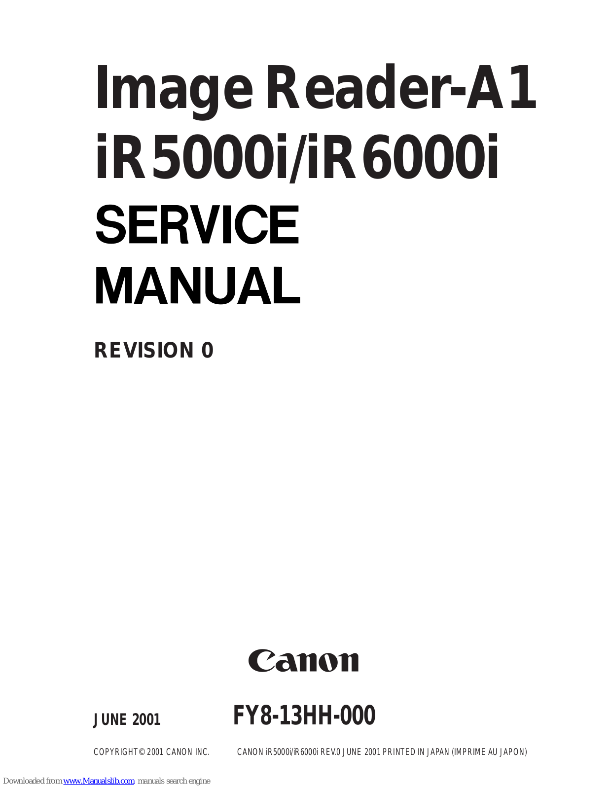 Canon iR5000i, iR6000i, Image Reader-A1 Service Manual