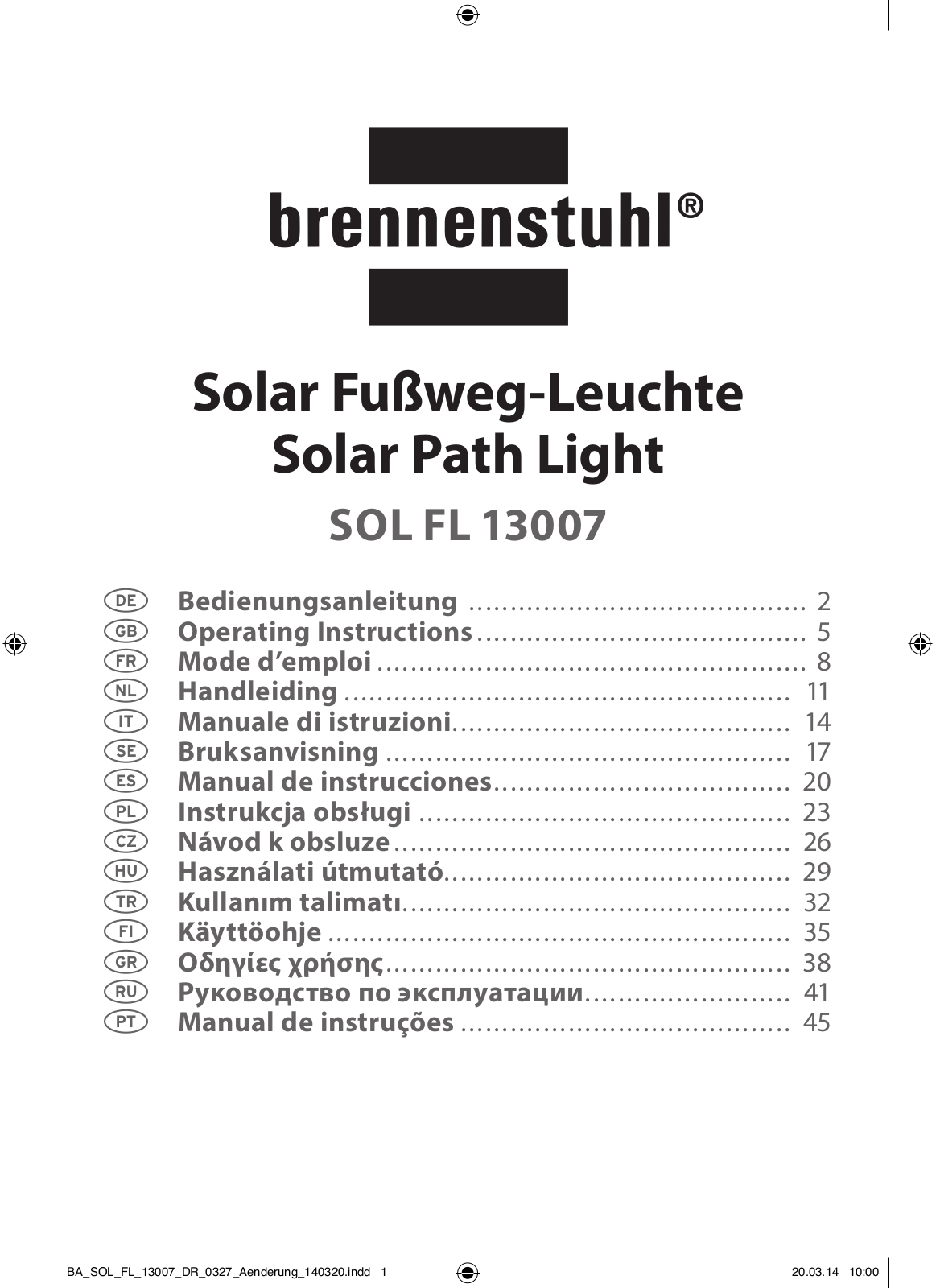 Brennenstuhl SOL FL 13007 User Manual