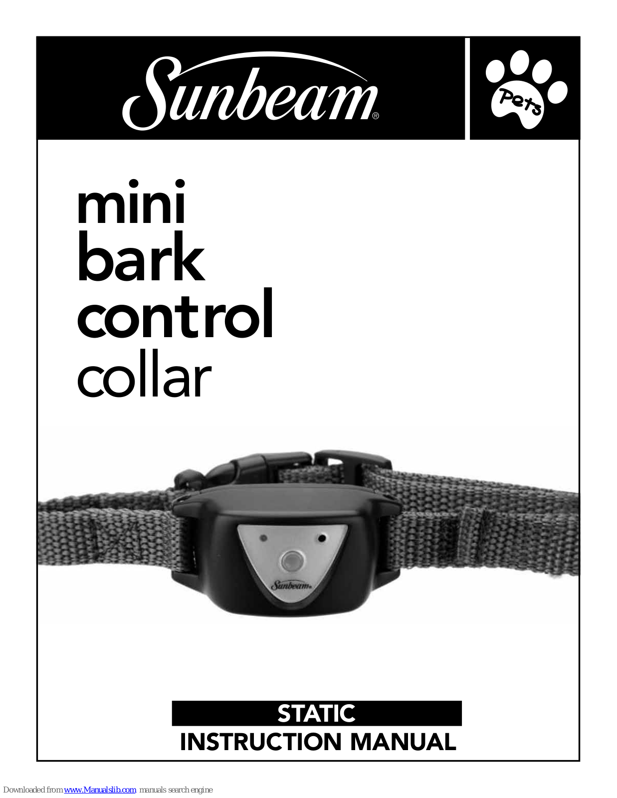 Sunbeam Mini Bark Control Collar Instruction Manual