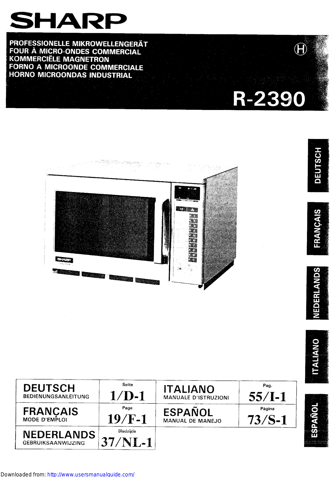 SHARP R-2390 User Manual