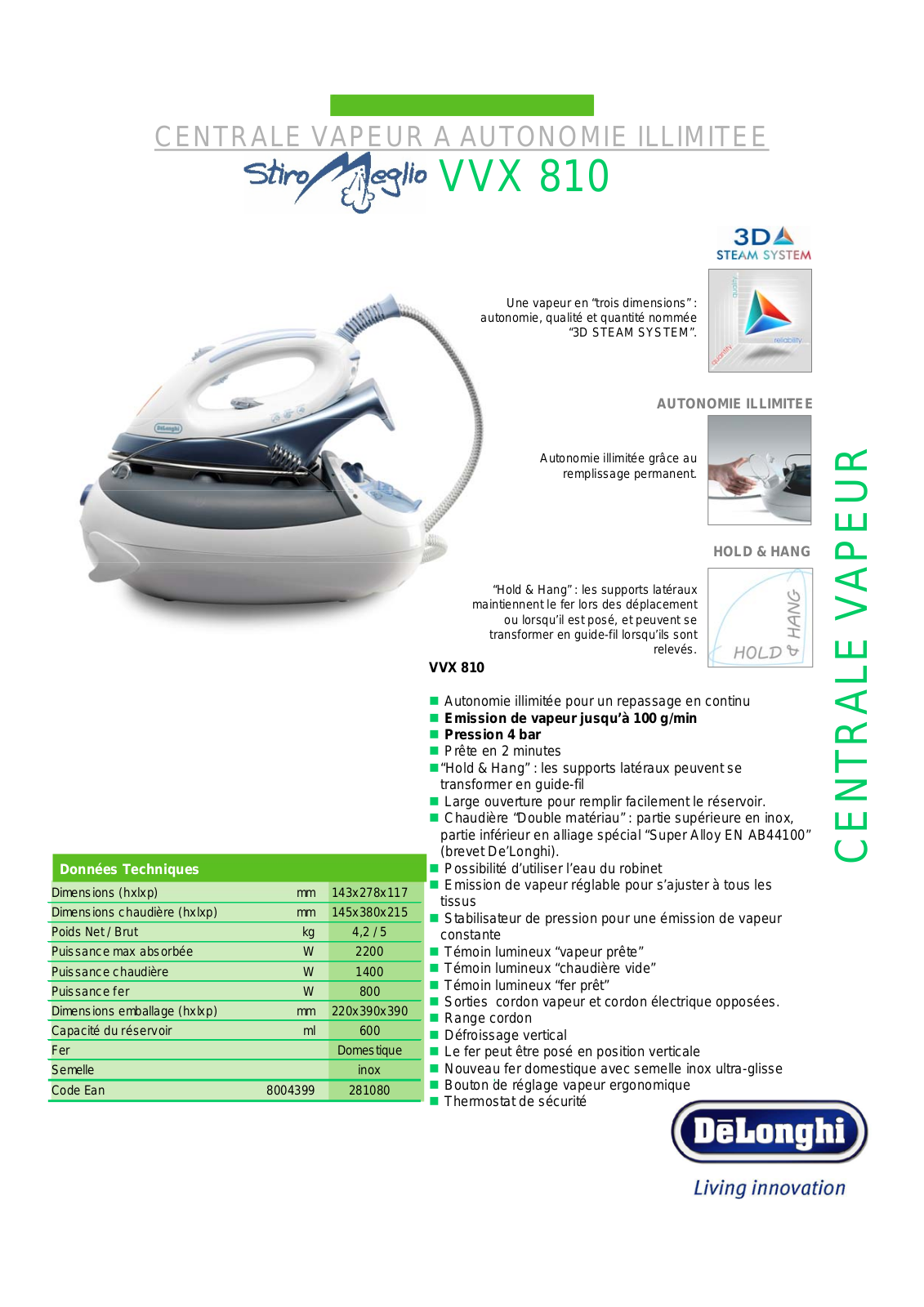 Delonghi VVX 810 BROCHURE