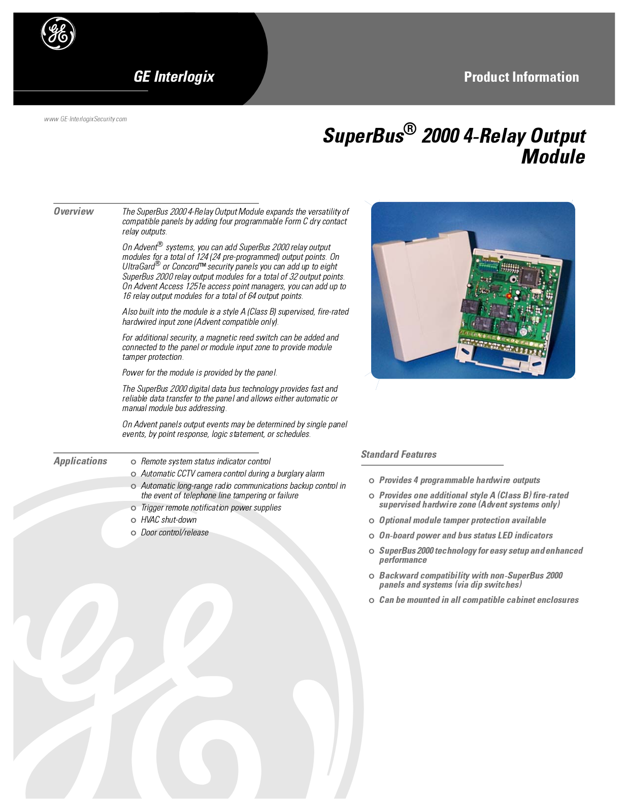 Interlogix 60-770 Specsheet