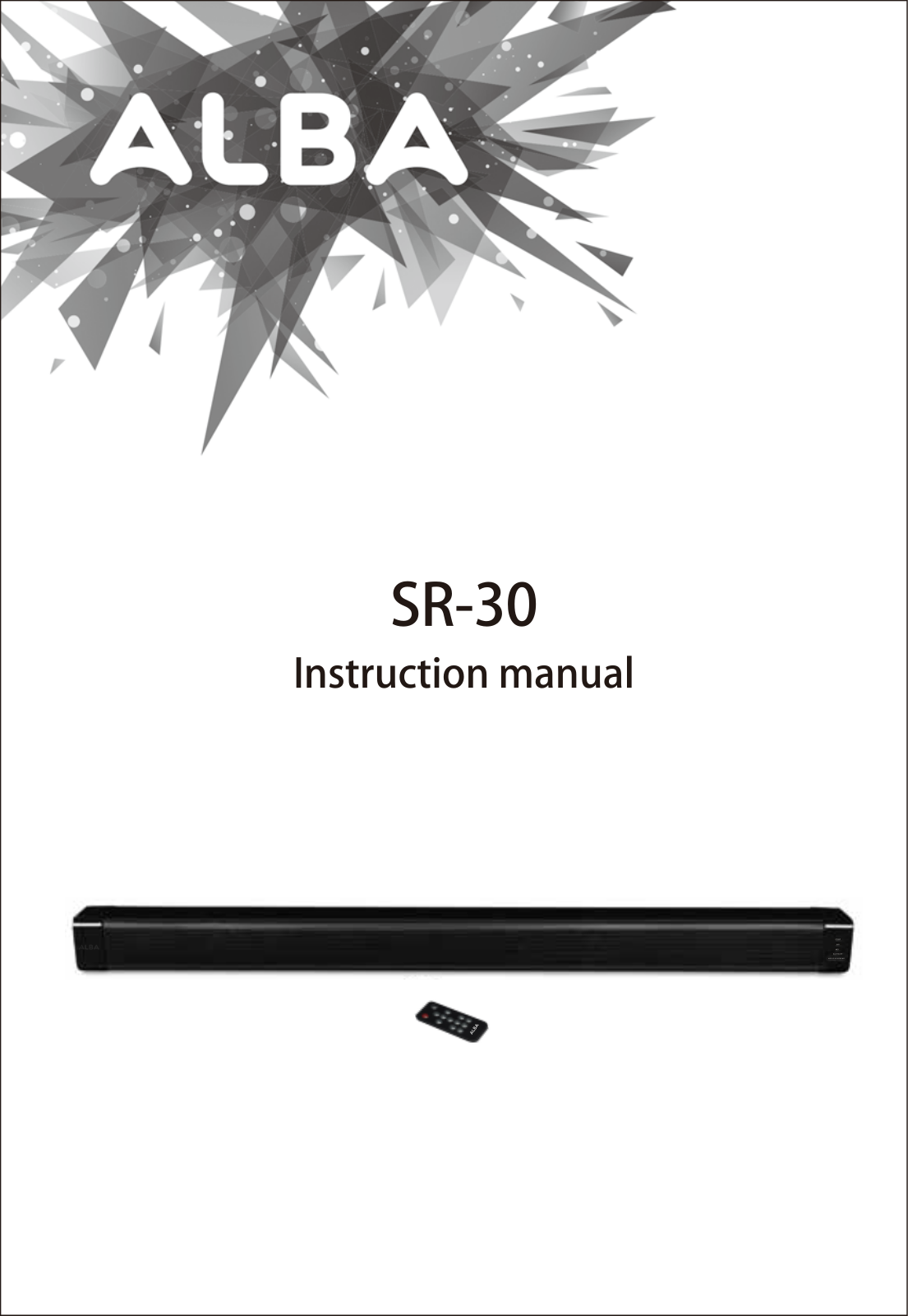 Alba SR-30 Instruction manual