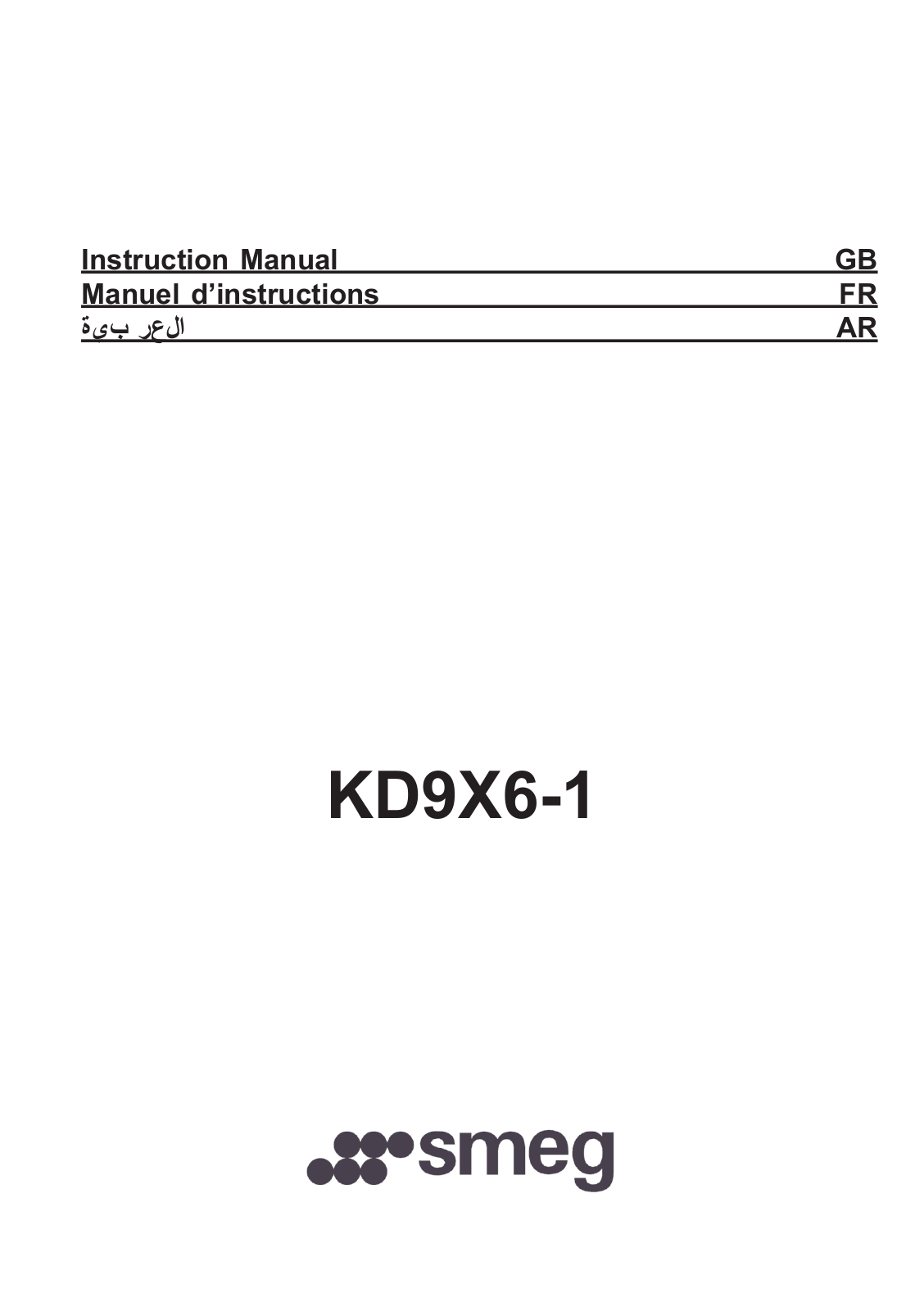 Smeg KD9X6-1 User manual