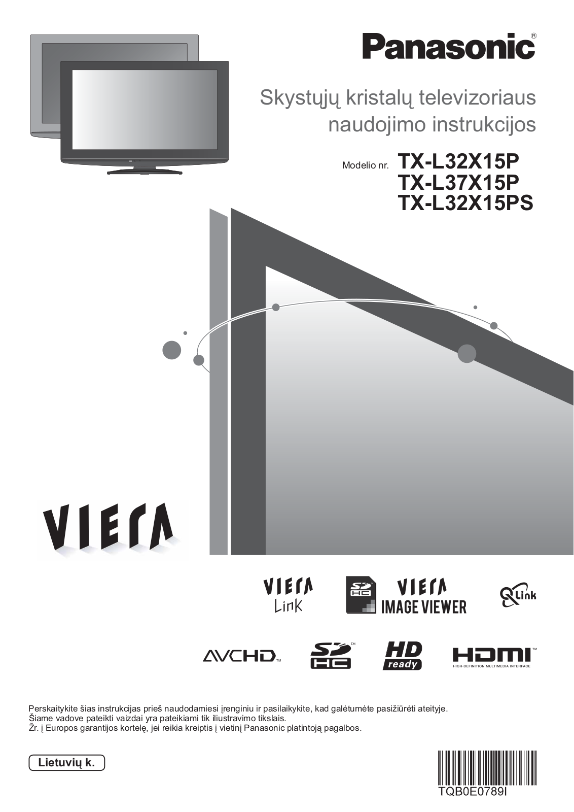 PANASONIC TX-L32X15P, TX-L32X15PS, TX-L37X15P User Manual