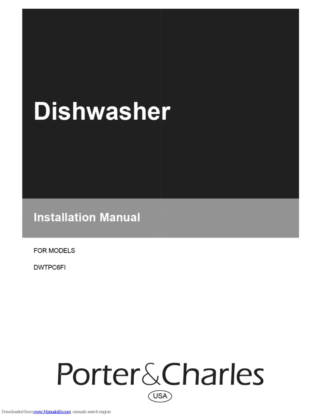 Porter & Charles DWTPC6FI Installation Manual