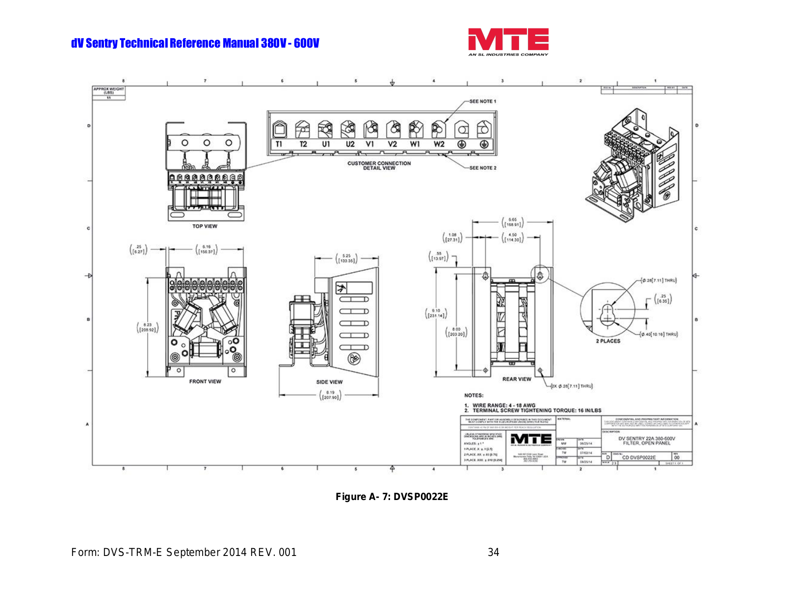 MTE DVSP0022E Technical Reference Manual