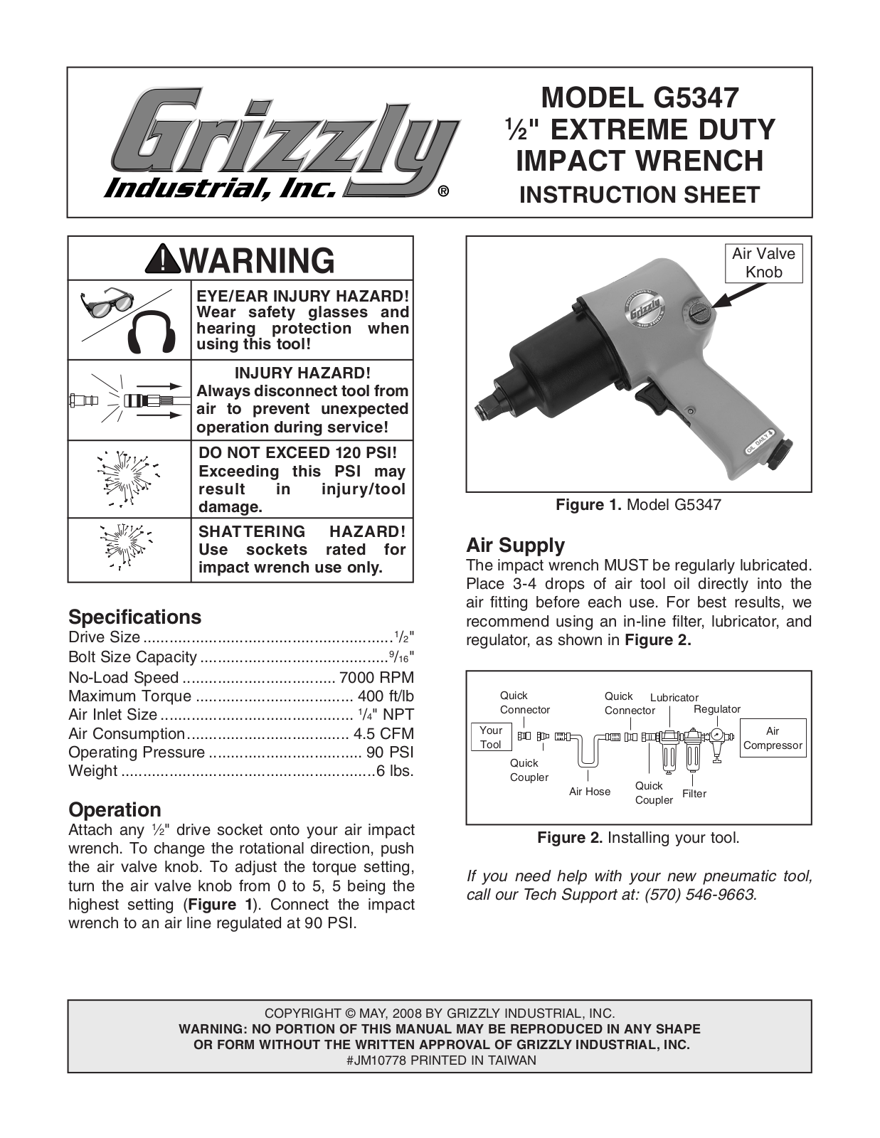 Grizzly G5347 User Manual