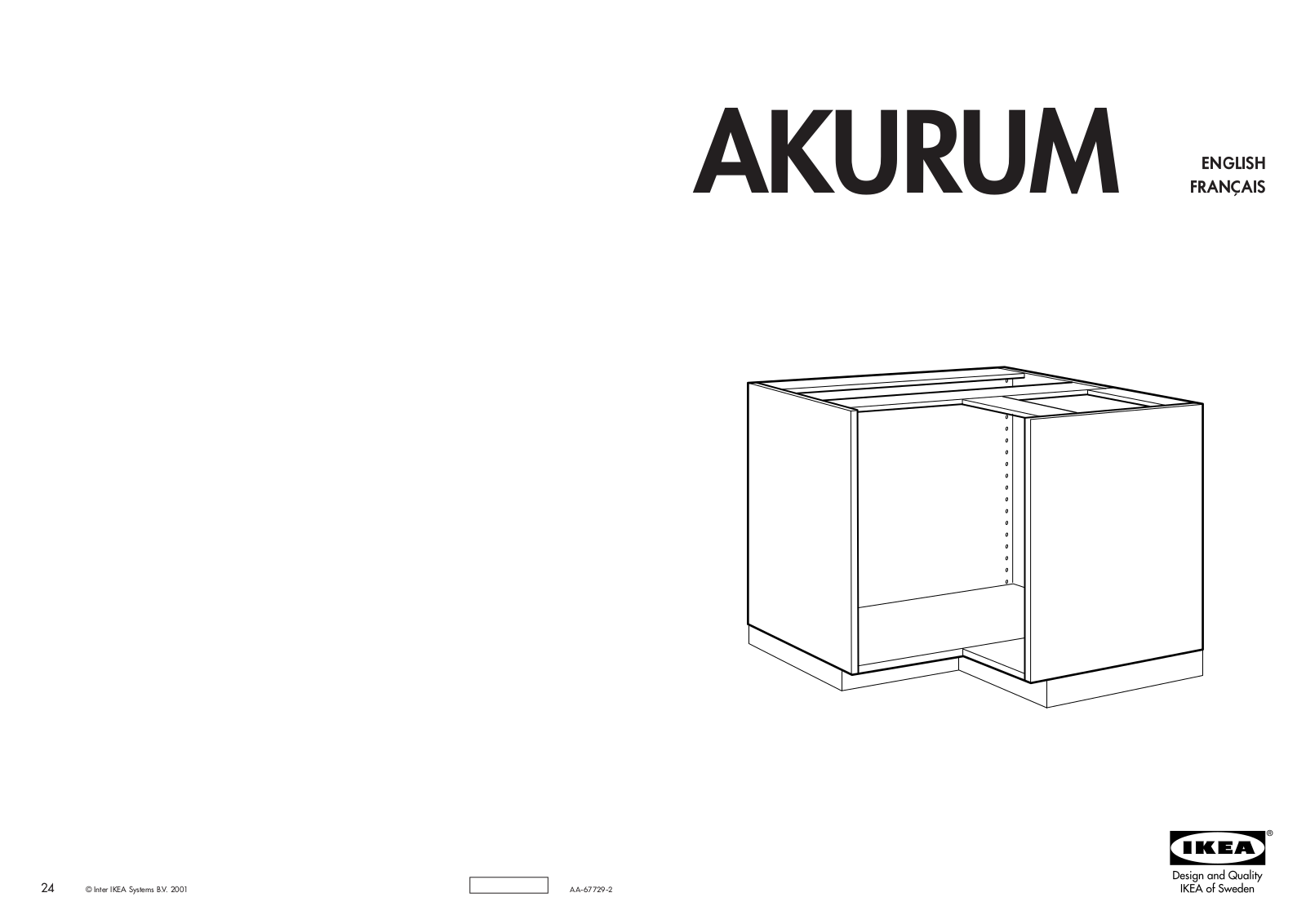 IKEA AKURUM BASE CORNER CAB Assembly Instruction