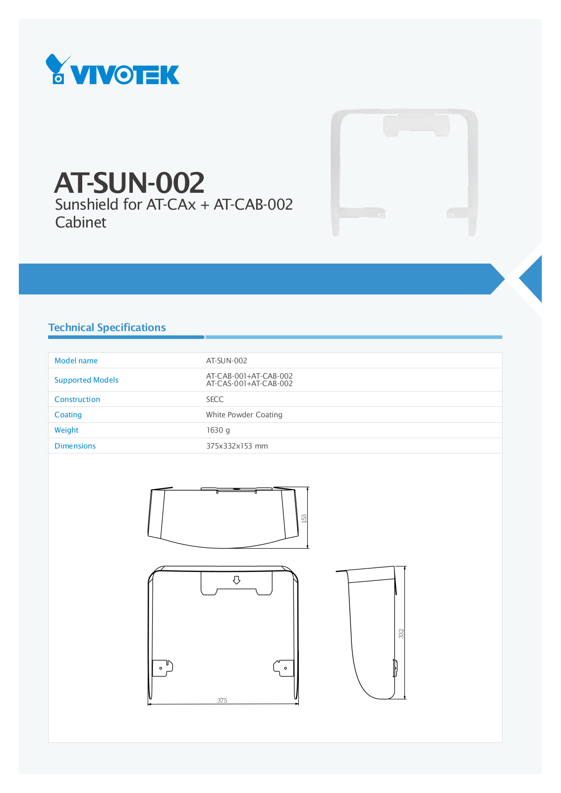 Vivotek AT-SUN-002 Specsheet