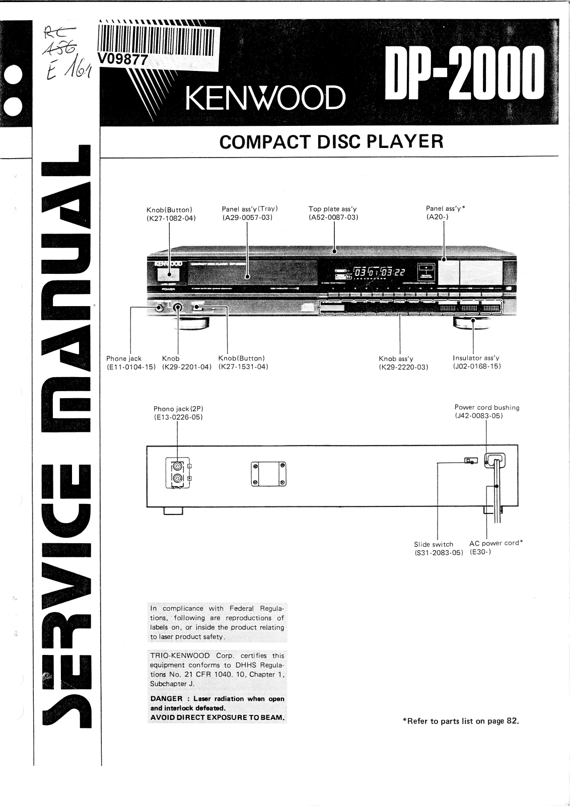 Kenwood DP-2000 Service manual