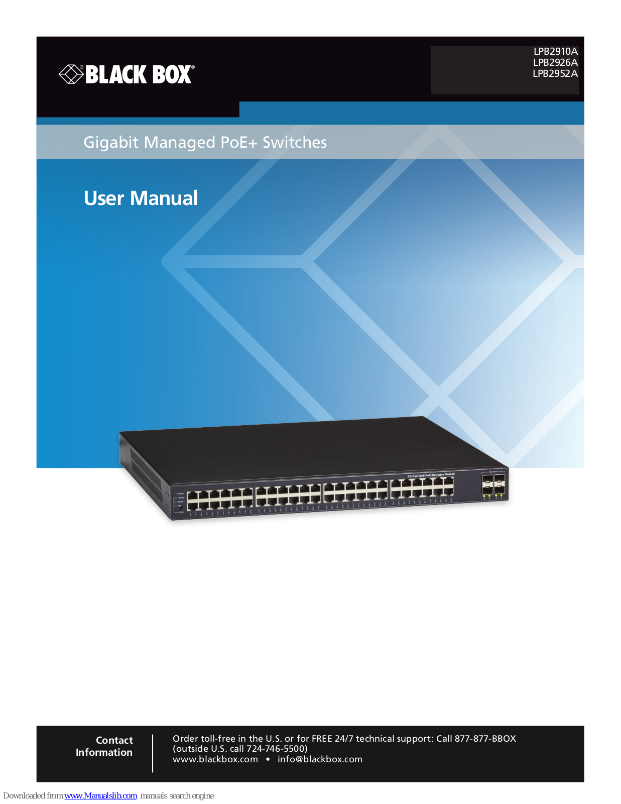 Black Box LPB2910A, LPB2926A, LPB2952A User Manual - ManualMachine.com