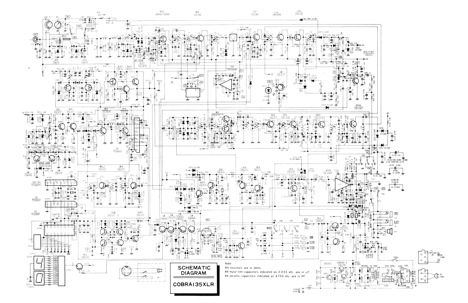 Cobra 135xlr Schematic