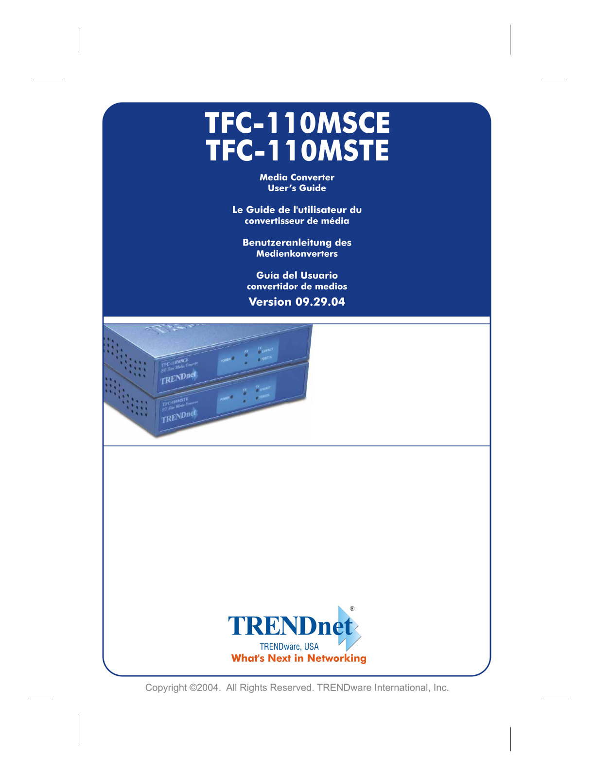 Trendnet TFC-110MSTE, TFC-110MSCE User Manual