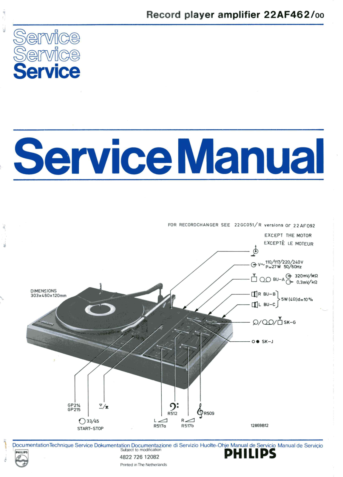 Philips 22AF462 Schematic