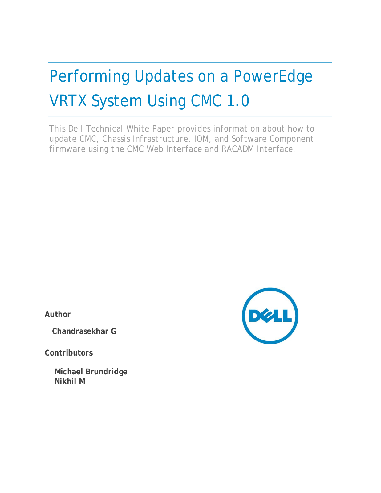 Dell Chassis Management Controller Update Manual