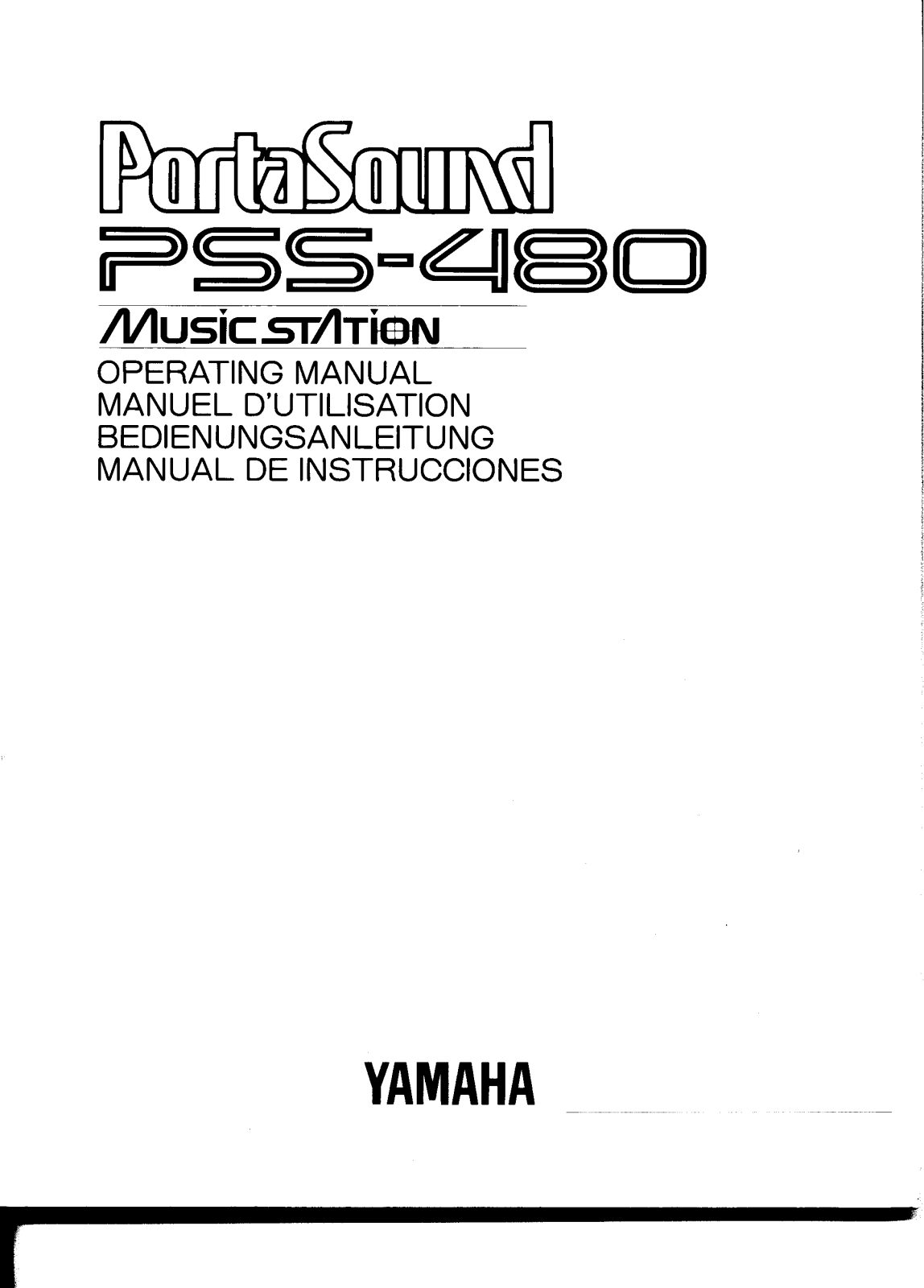 Yamaha PSS480E, PSS480 User Manual