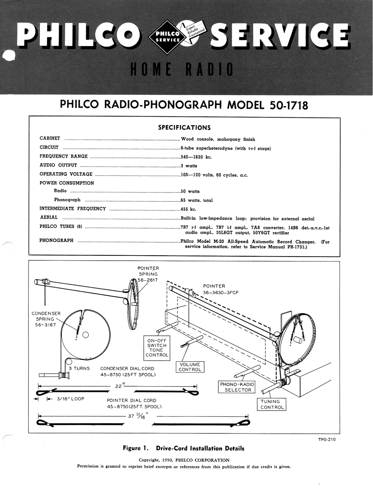 Philco 50.1718 Service manual