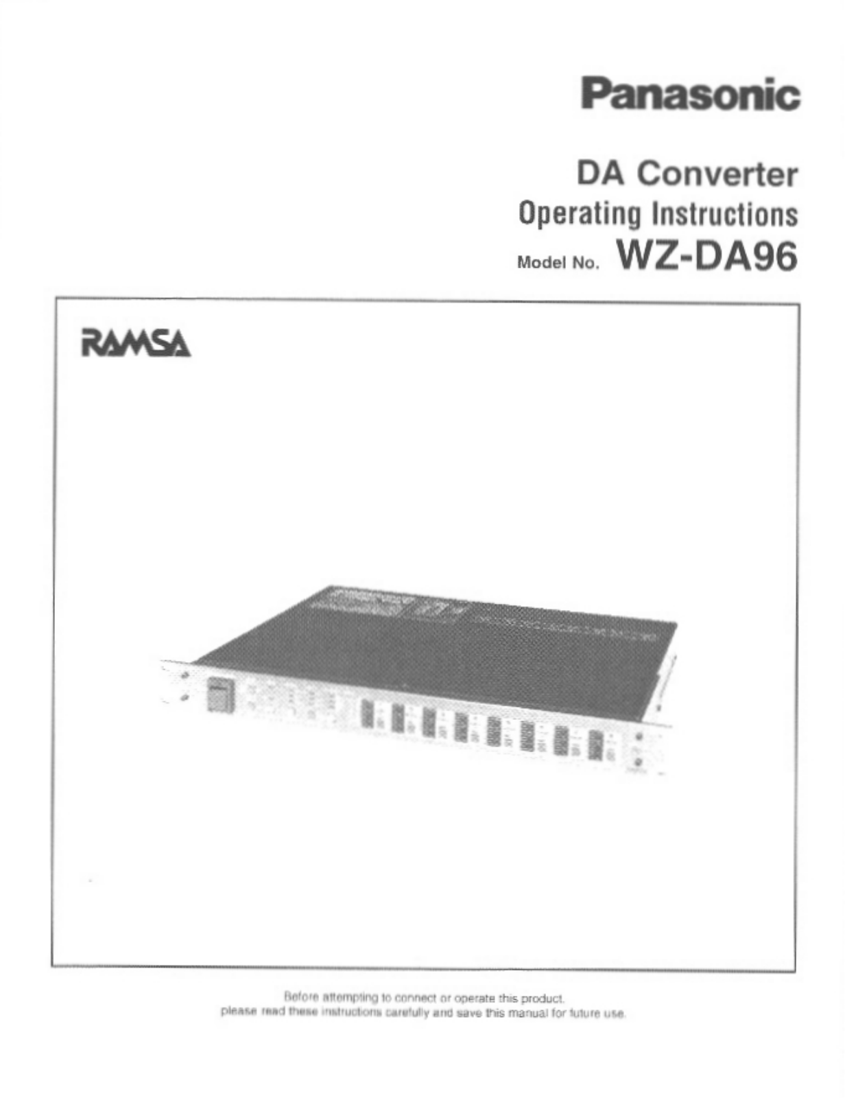 Panasonic WZDA96 User Manual