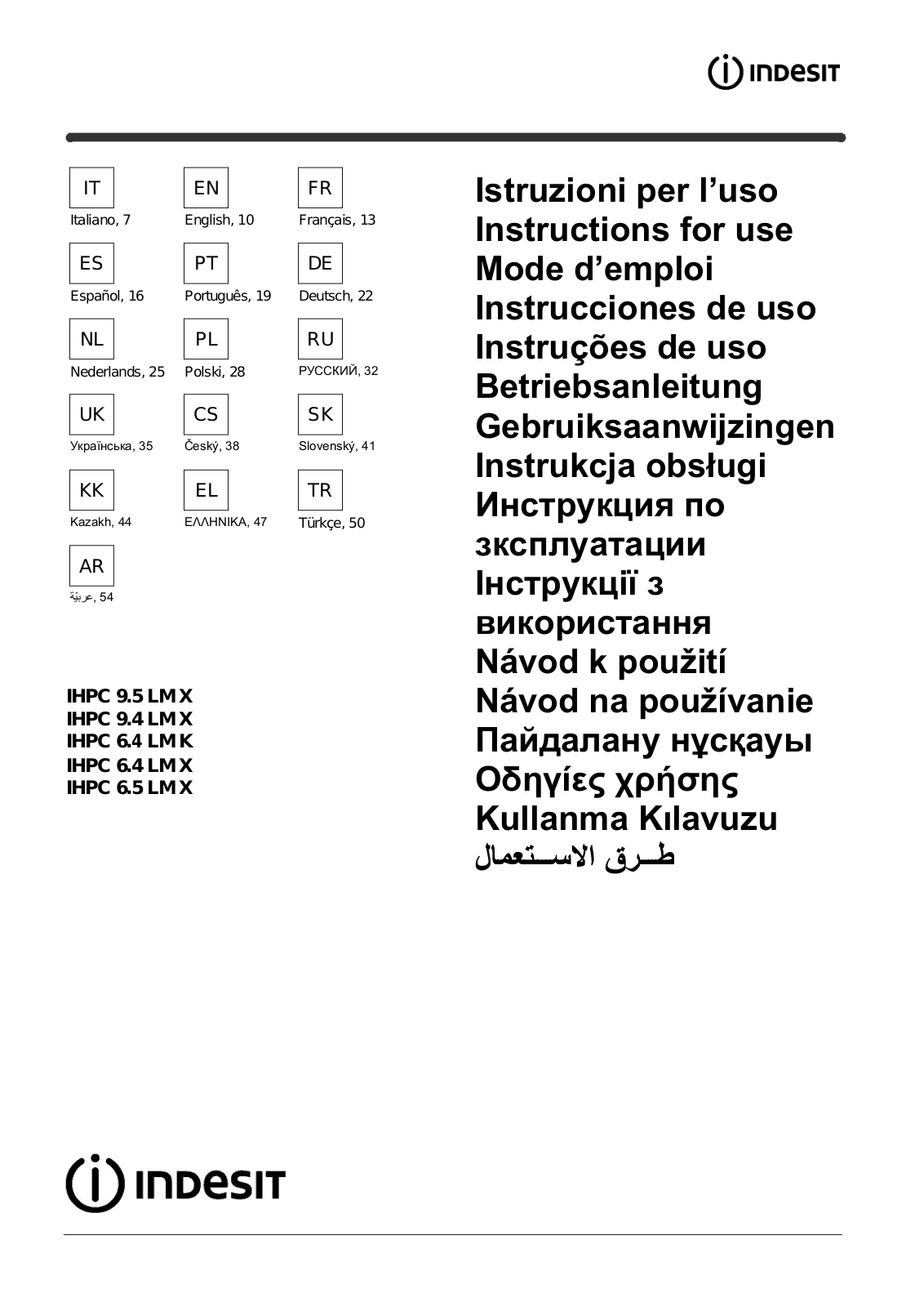 Indesit IHPC6.5LMX User Manual