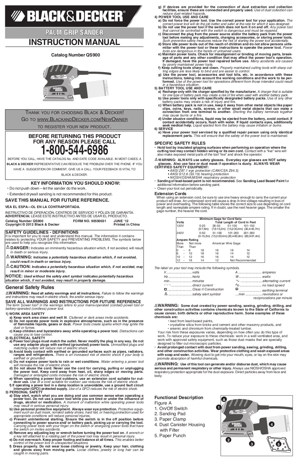 Black & Decker QS900 User Manual 2