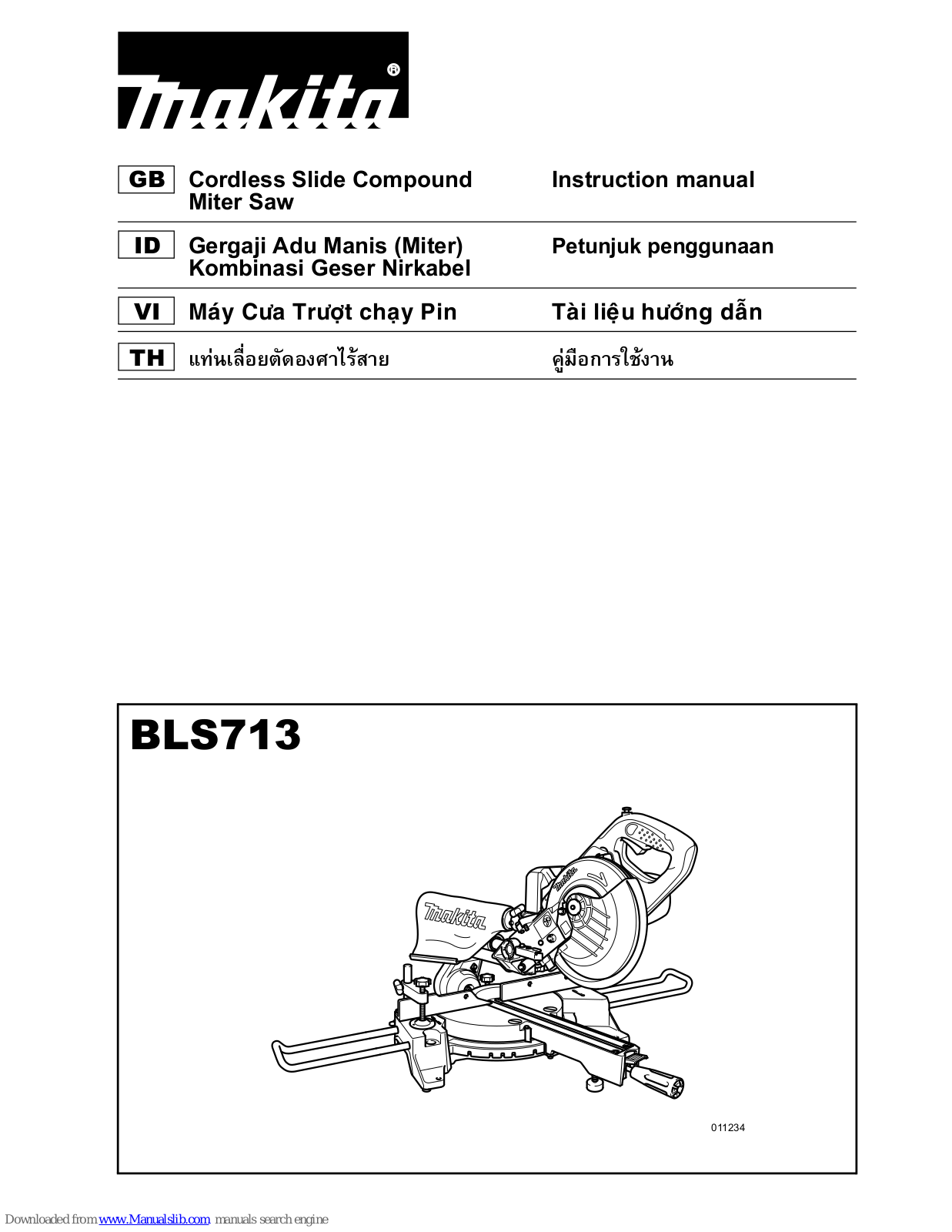 Makita BLS713 Instruction Manual