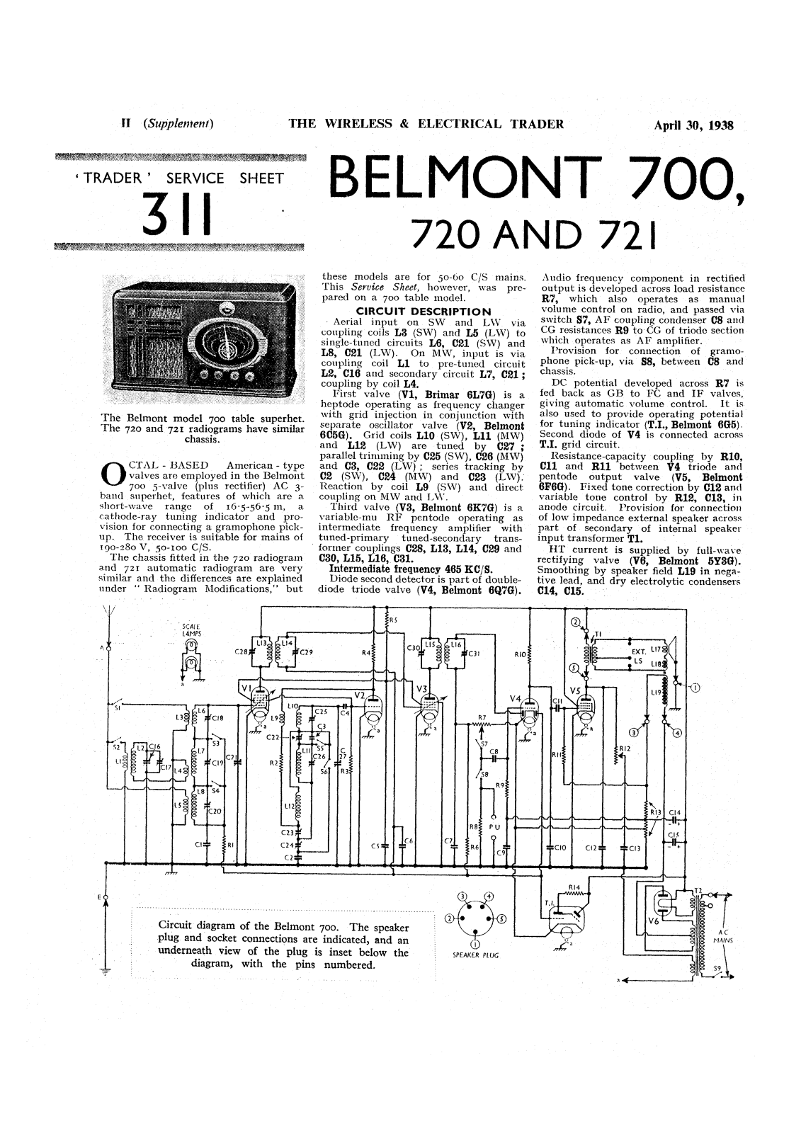 Belmont 700 schematic - ManualMachine.com