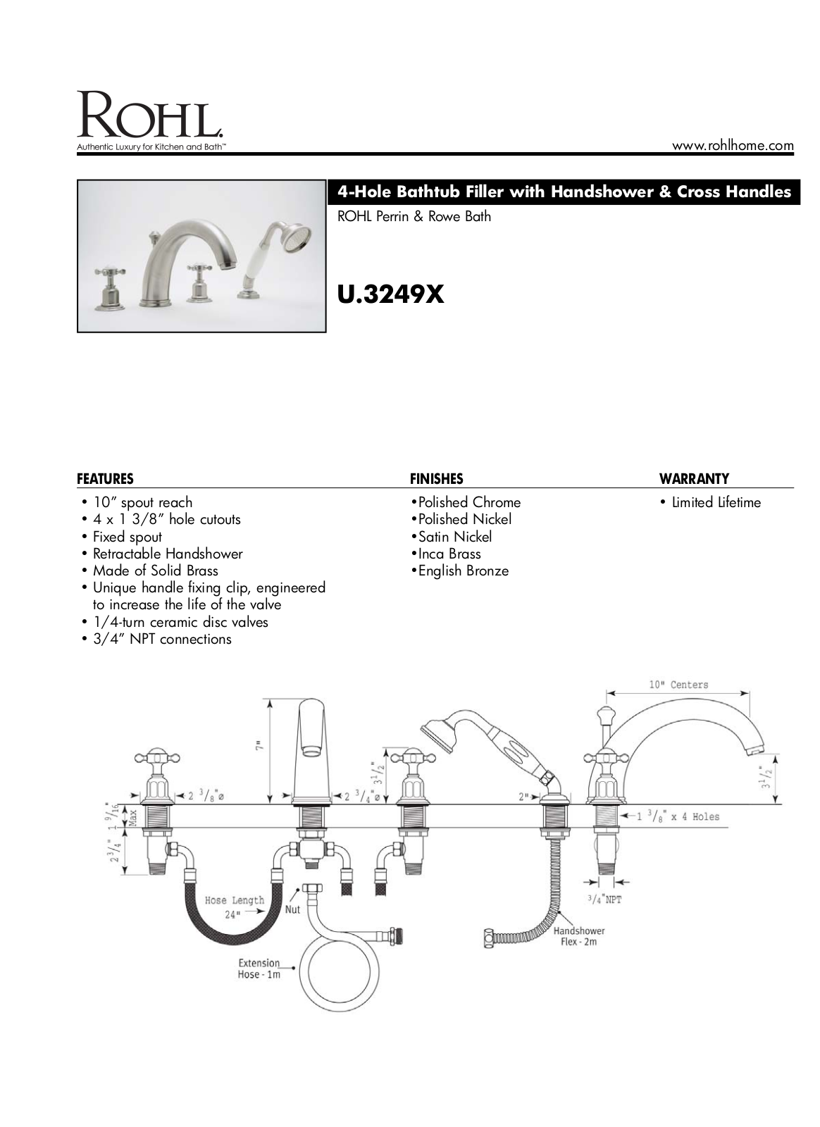 Rohl U3249XAPC User Manual