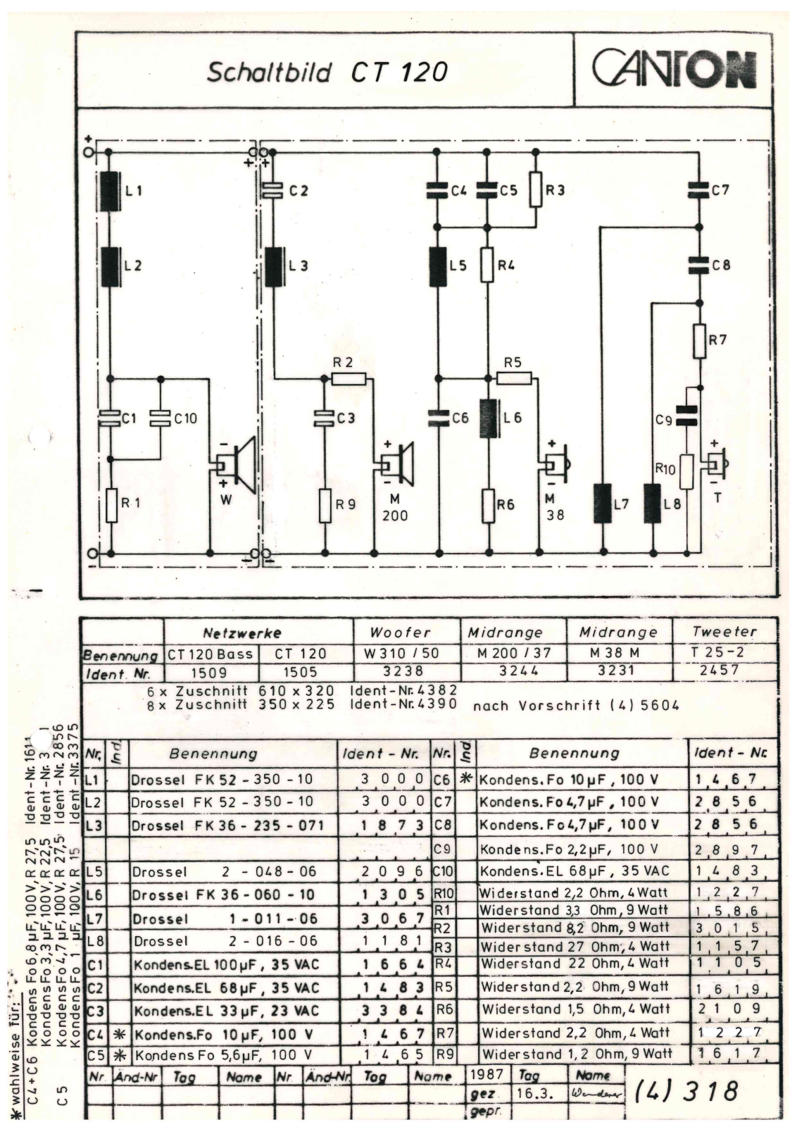 Canton CT 120 Cirquit Diagram