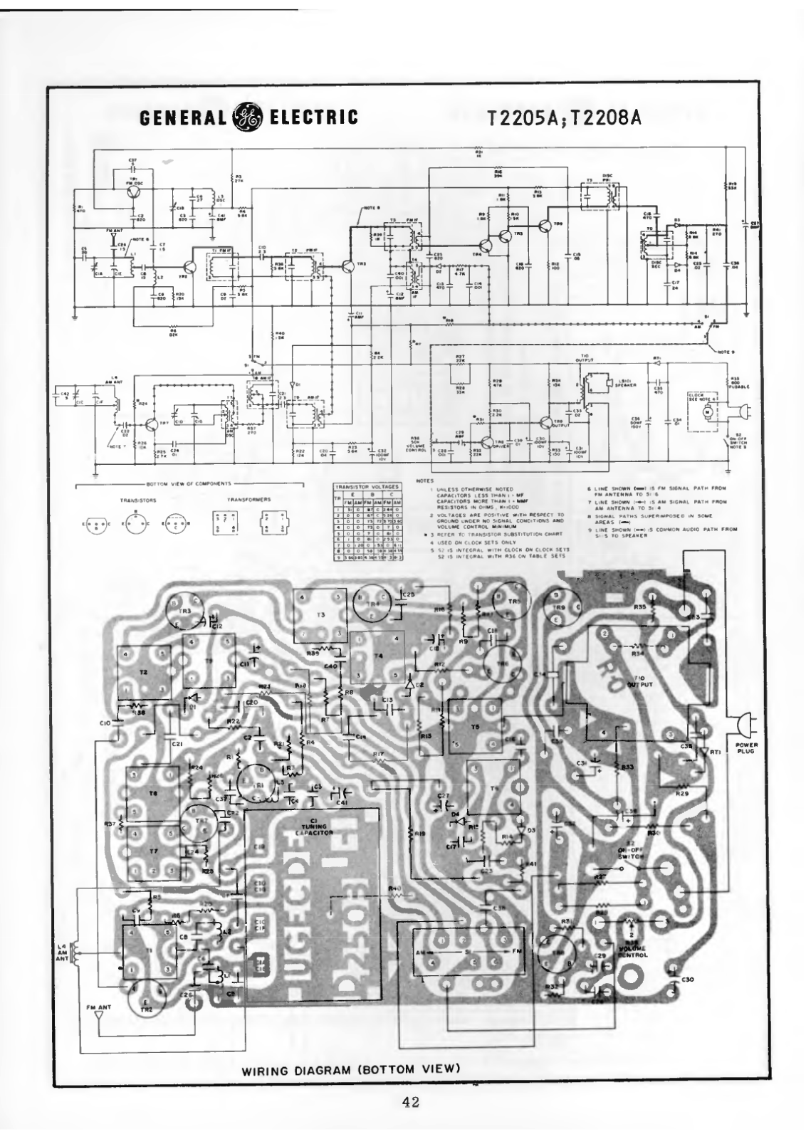 General T2205A, T2208A Schematic