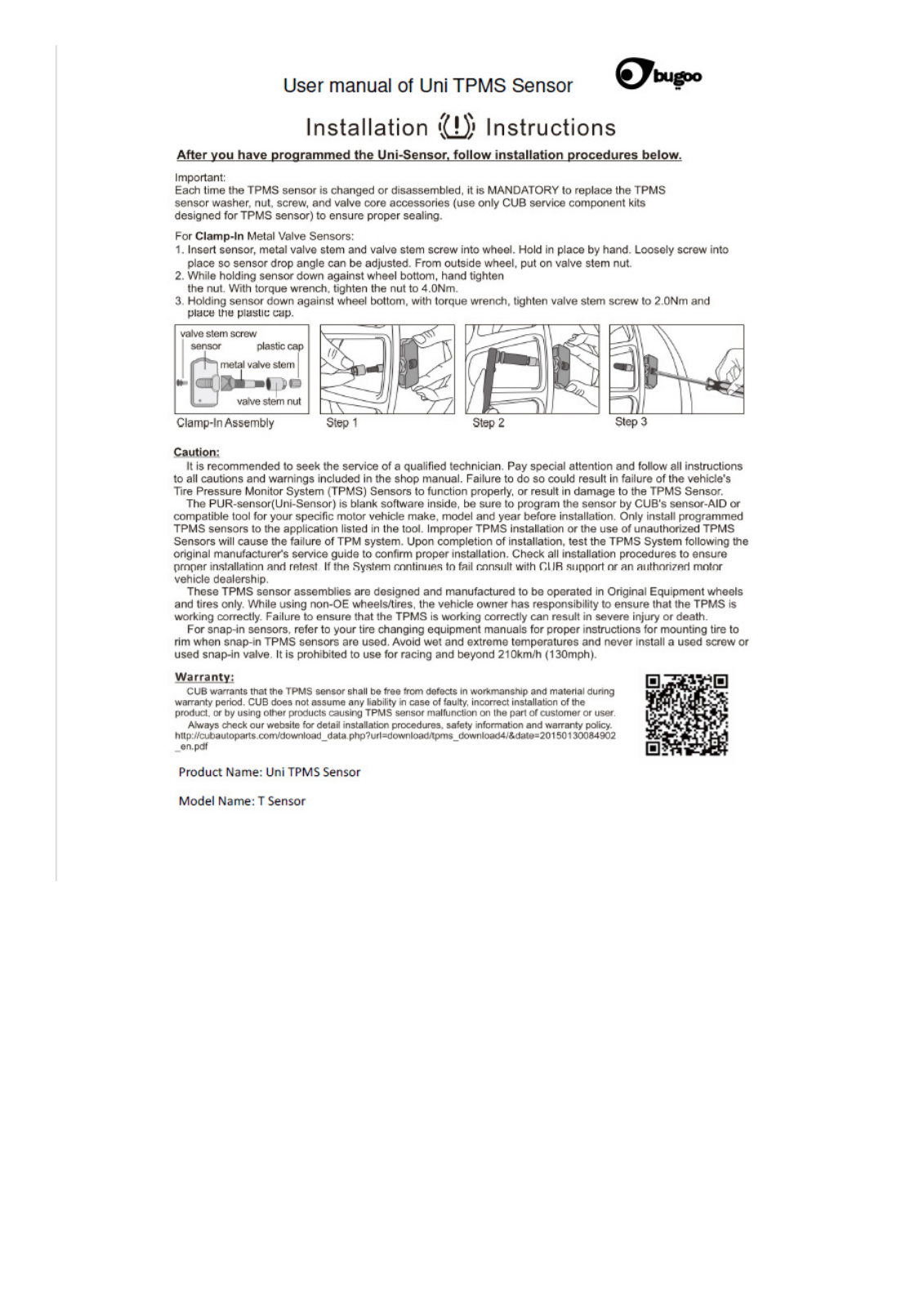 Xunfu TSENSOR Users manual