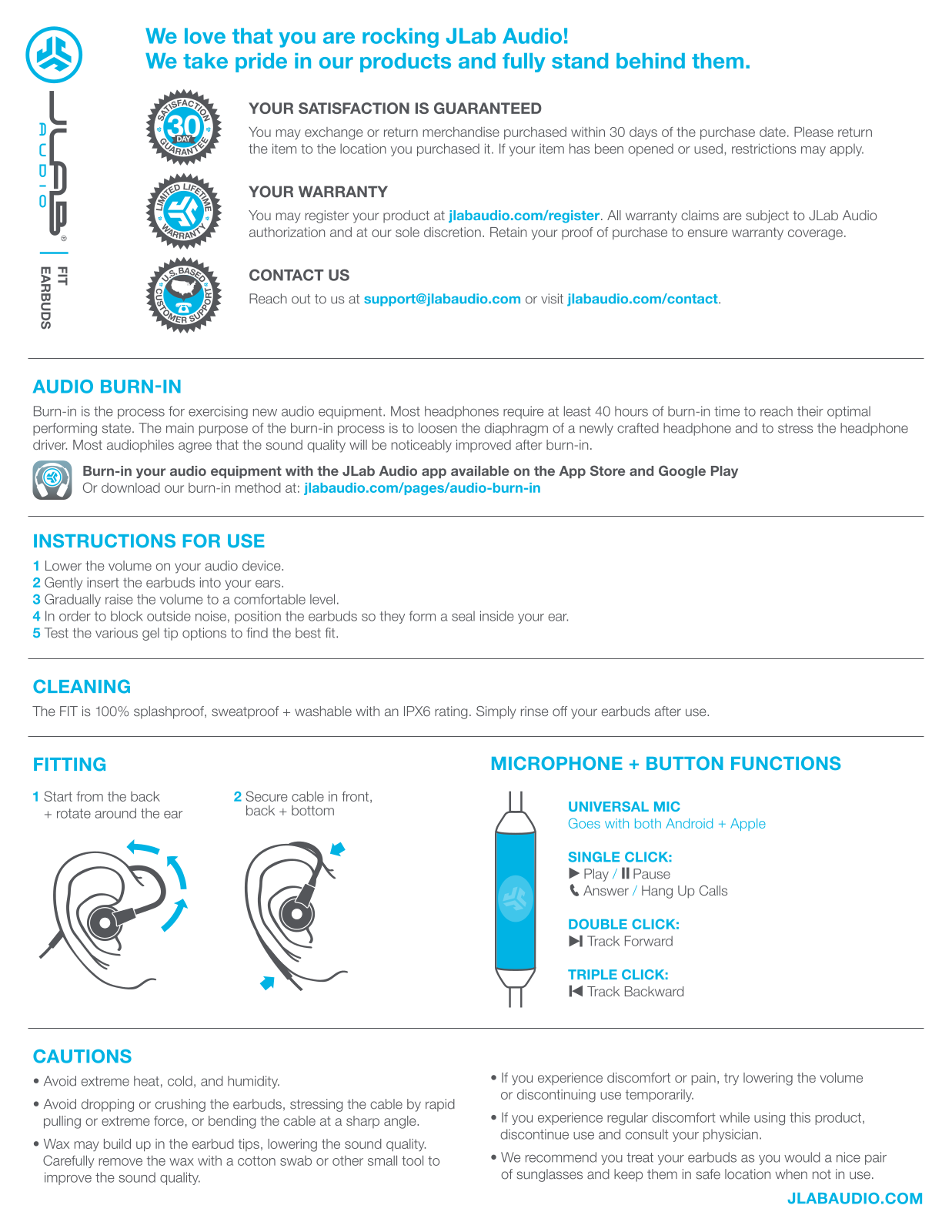 Jlab Audio FIT User Manual