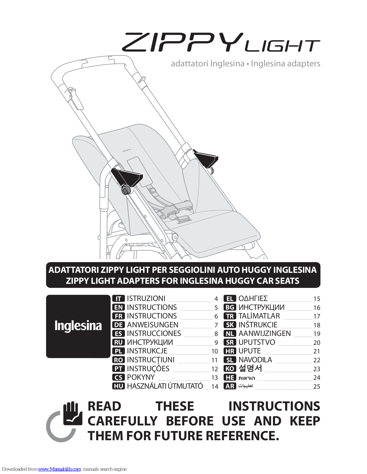 Inglesina zippy light Instruction Manual