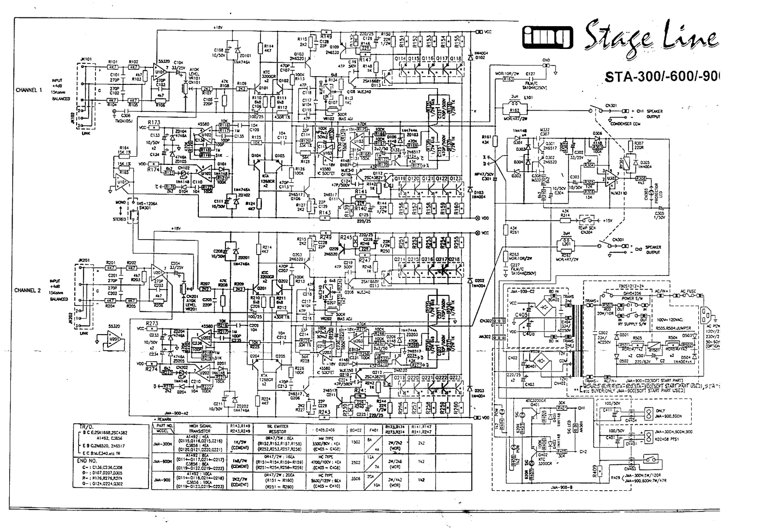 Stageline sta300, sta 600, sta900 schematic