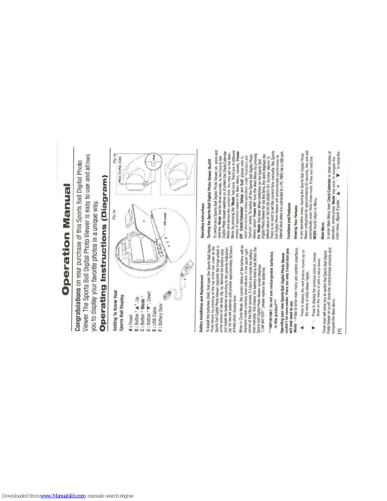MFA SB100BB, SB100S, Sports Ball Operation Manual - ManualMachine.com