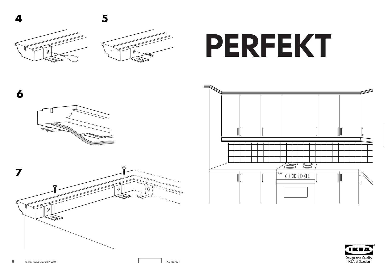 IKEA PERFEKT CONTOURED DECO STRIP 87, PERFEKT FAGERLAND CONTOURED DECO STRIP 87 Assembly Instruction