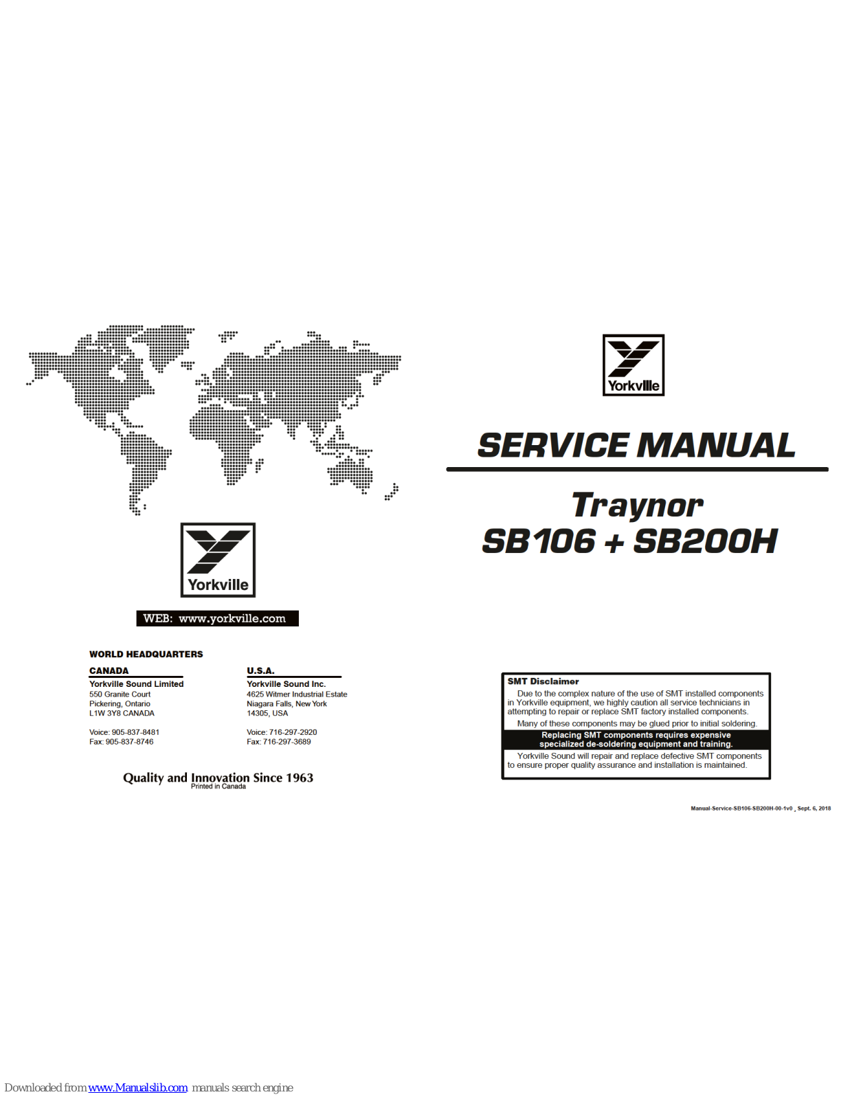 YORKVILLE SB106, SB200H Service Manual - ManualMachine.com