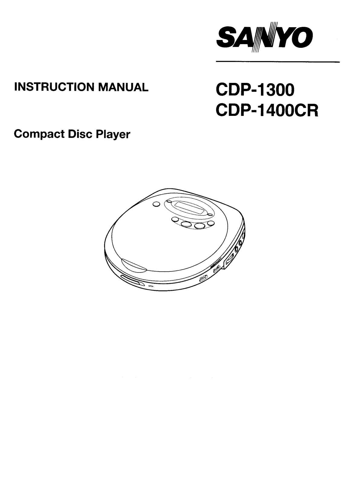 Sanyo CDP-1300, CDP-1400CR Instruction Manual
