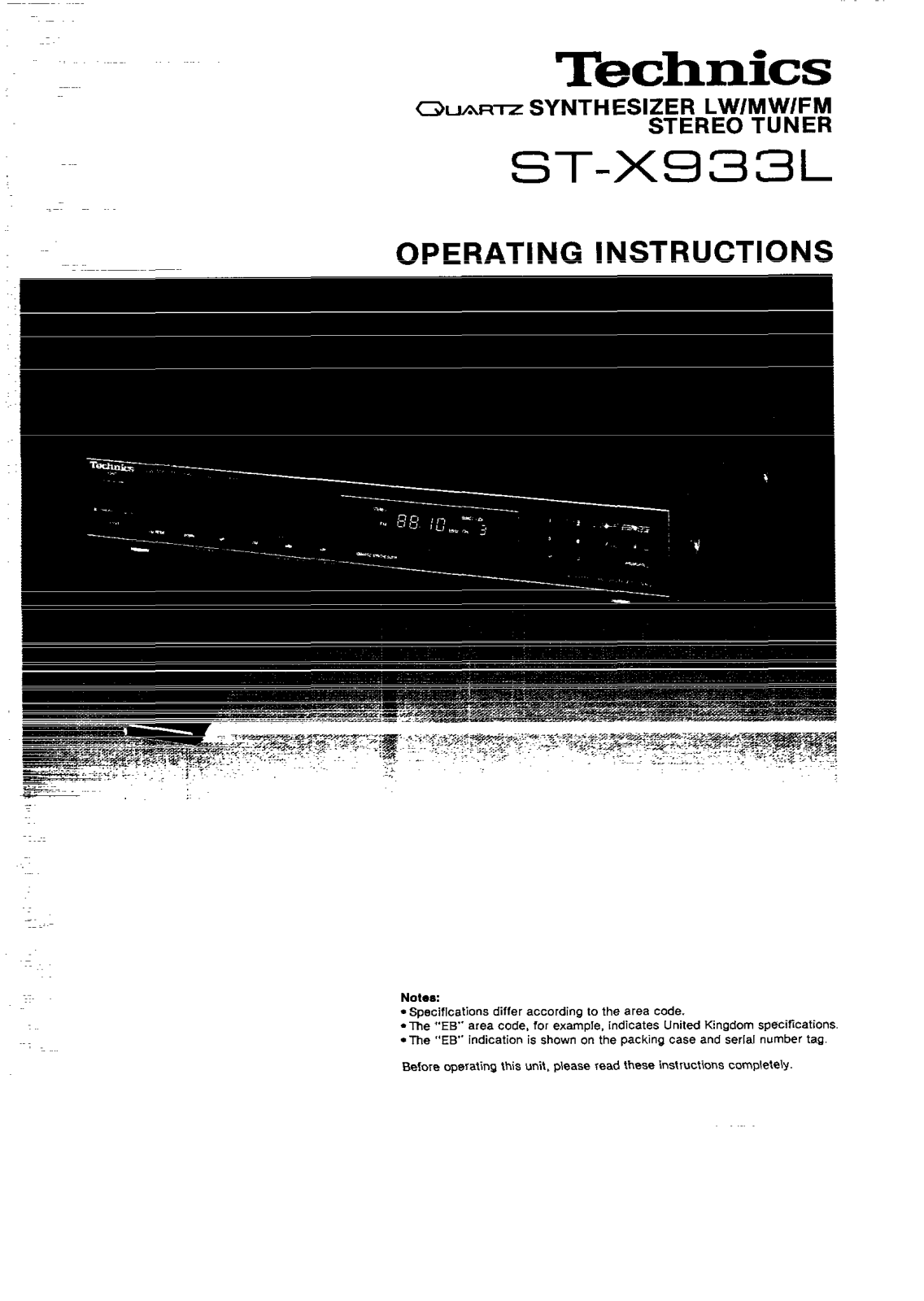 Panasonic STX933L User Manual