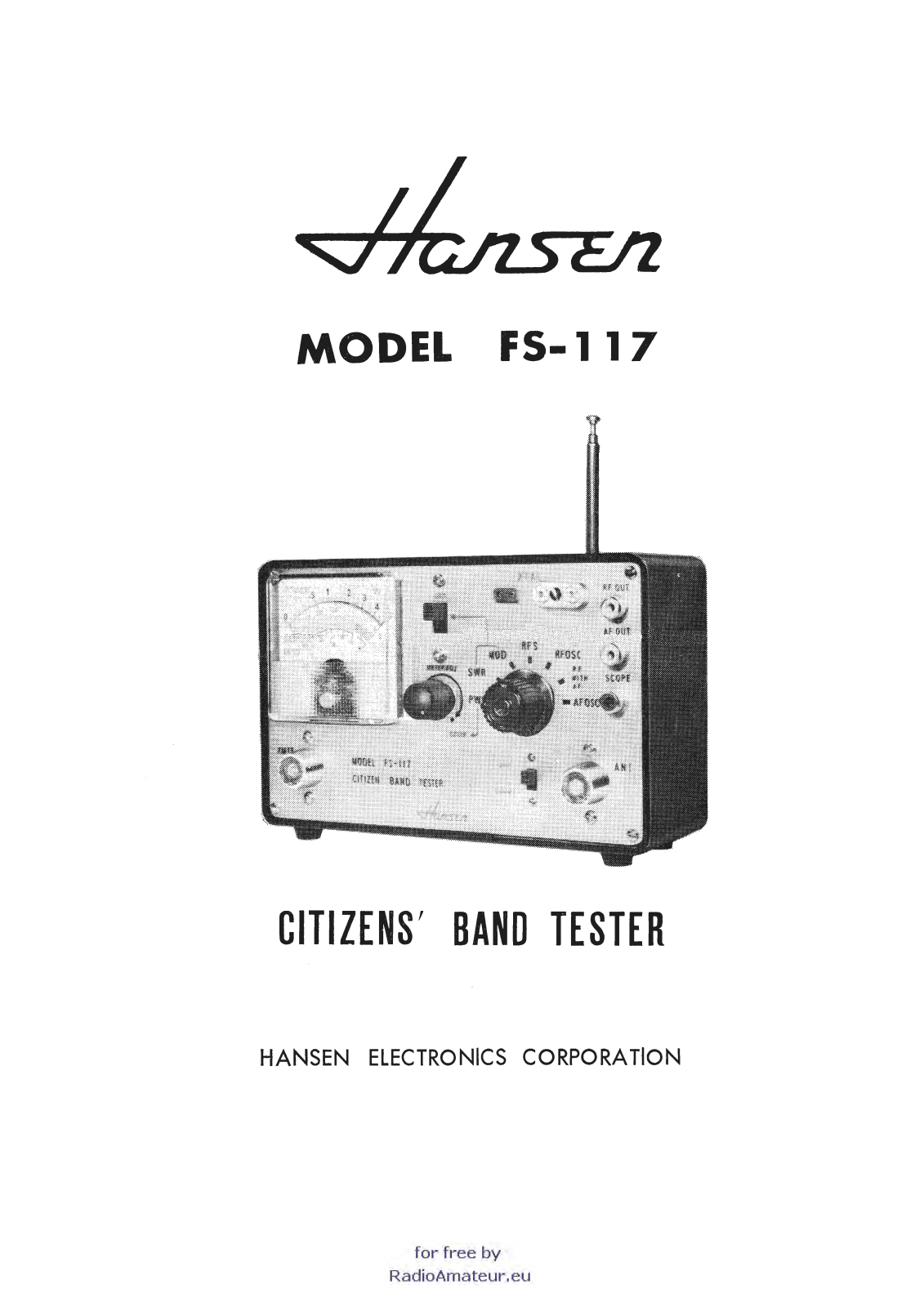 Hansen FS-117 User guide - ManualMachine.com