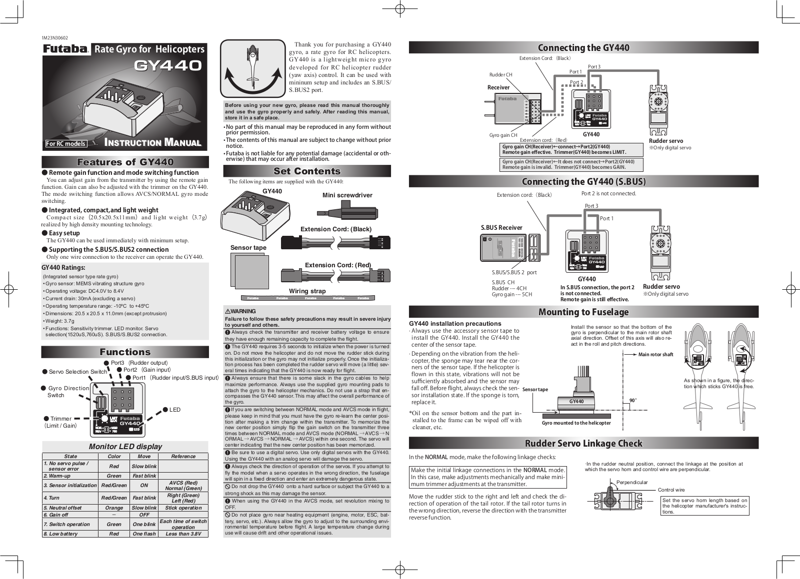 Futaba GY440 User Manual