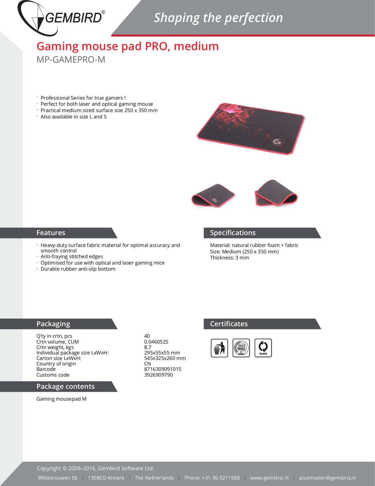 Gembird MP-GAMEPRO-M User Manual - ManualMachine.com