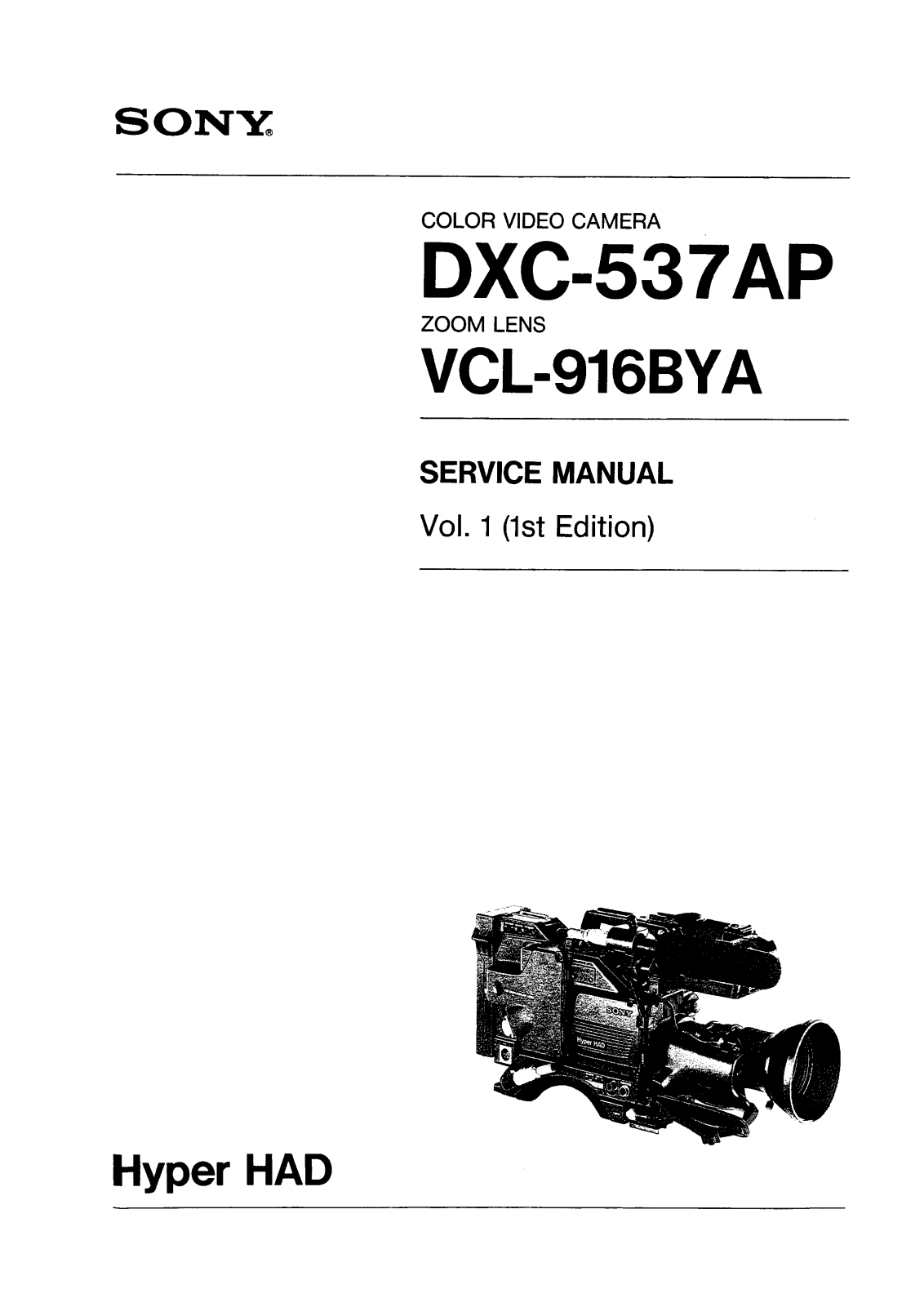 Sony DXC537AP Service Manual