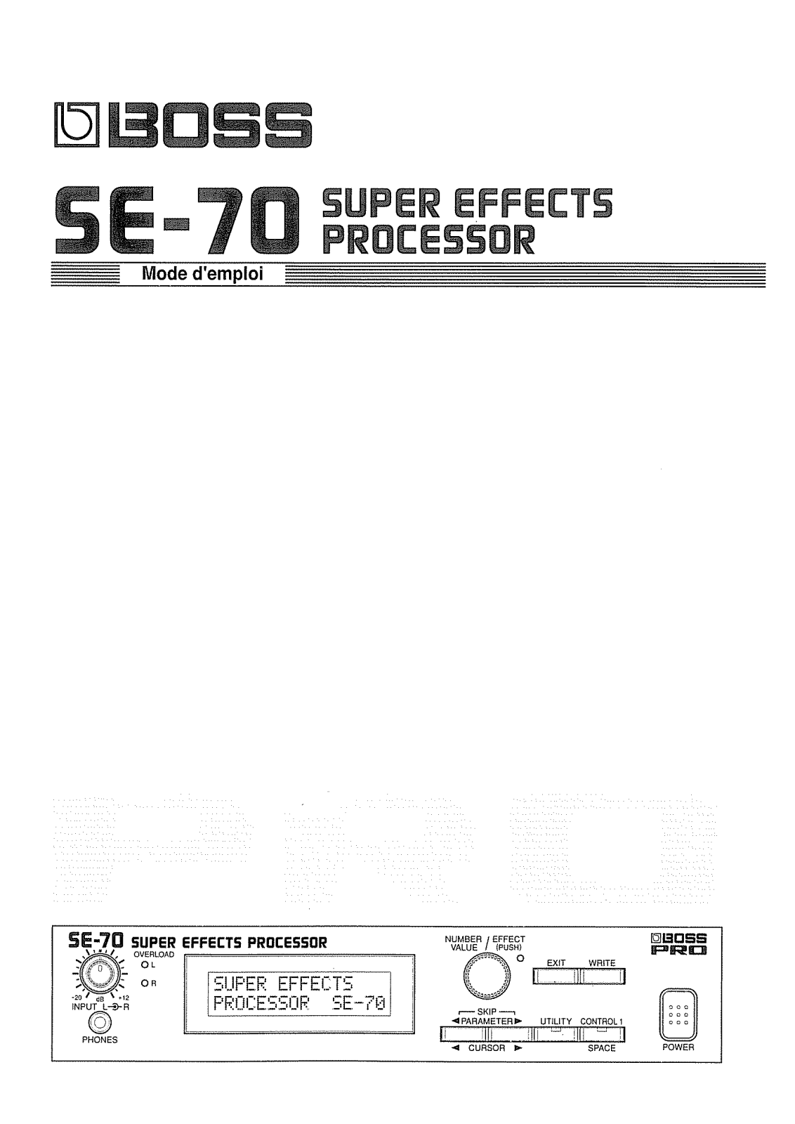 Roland SE-70 User Manual