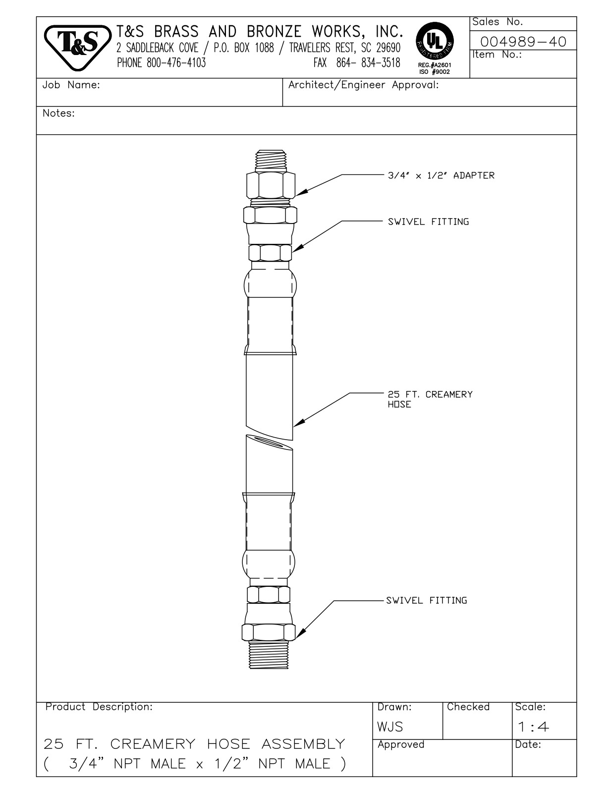 T&S Brass 004989-40 User Manual