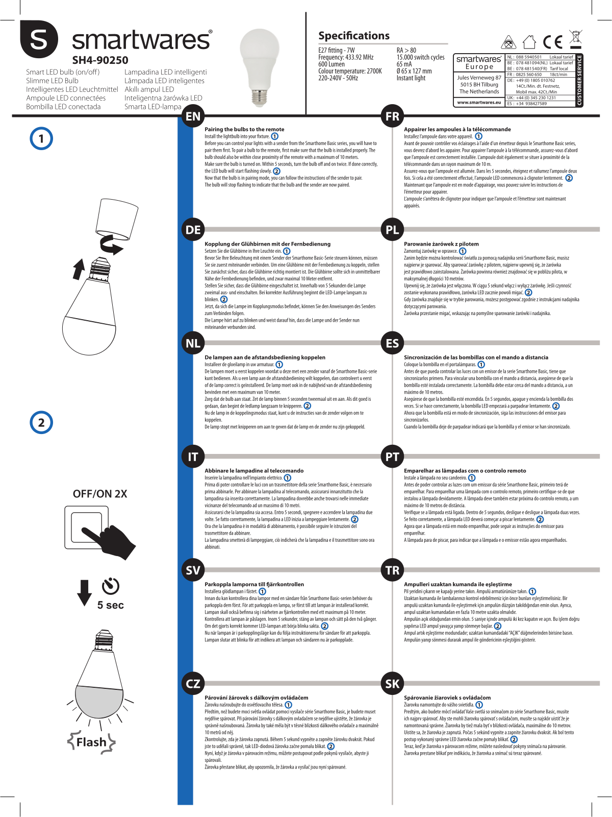 Smartwares SH4-90250 User guide