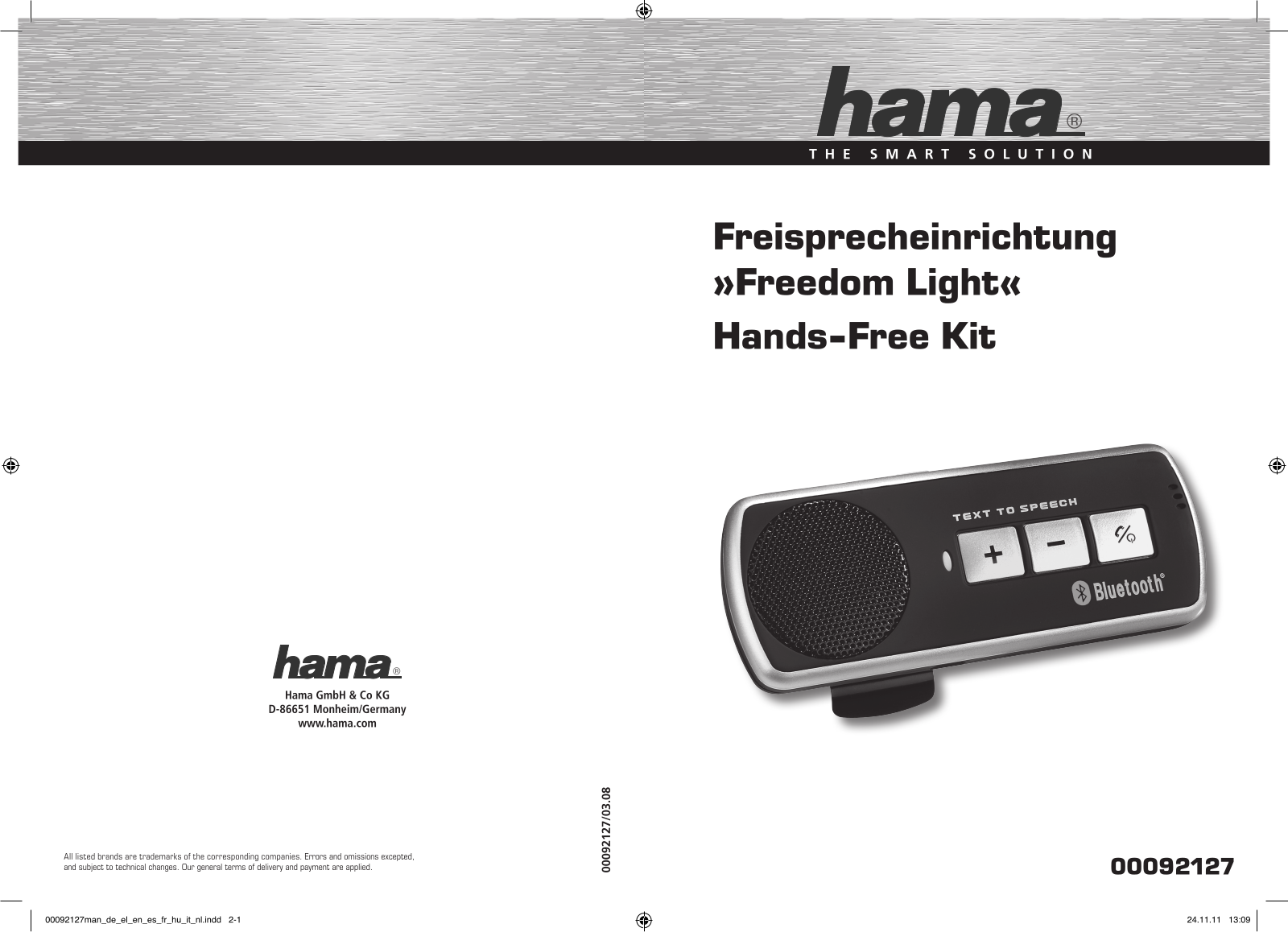 HAMA Freedom Light User Manual