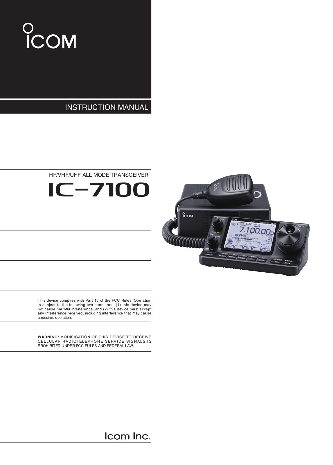 Icom IC 7100 User Manual