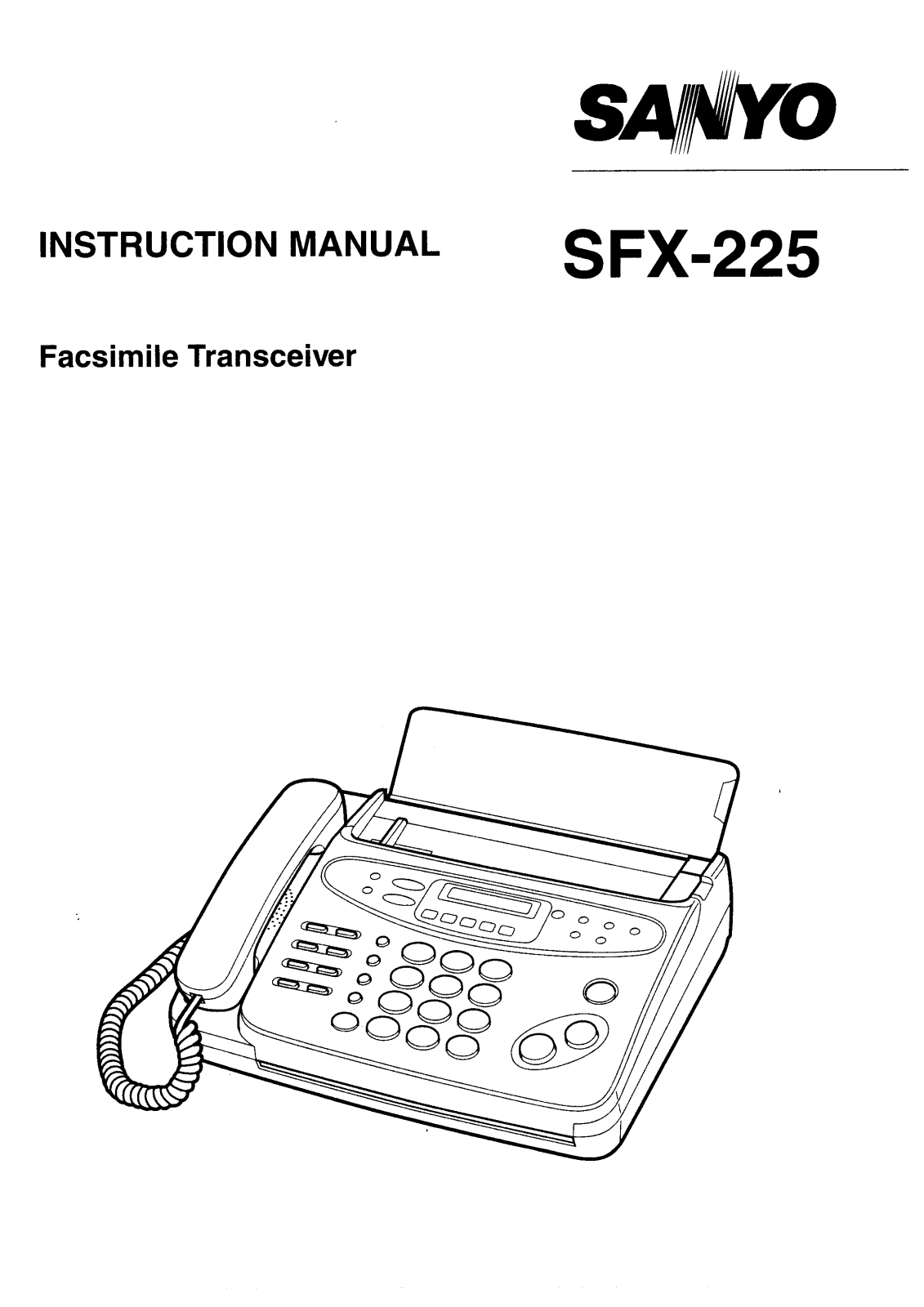 Sanyo SFX-225 Instruction Manual