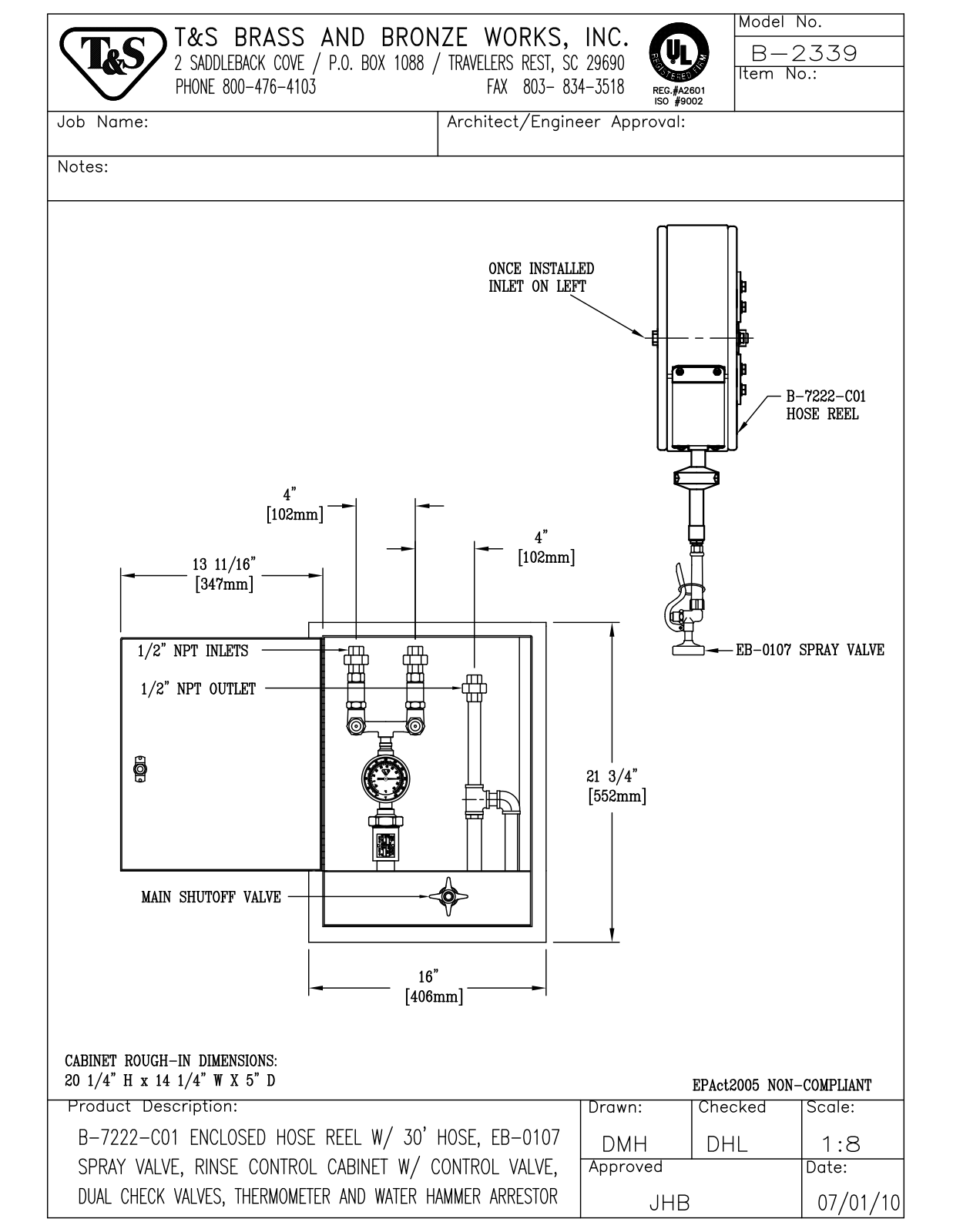 T & S Brass & Bronze Works B-2339 General Manual